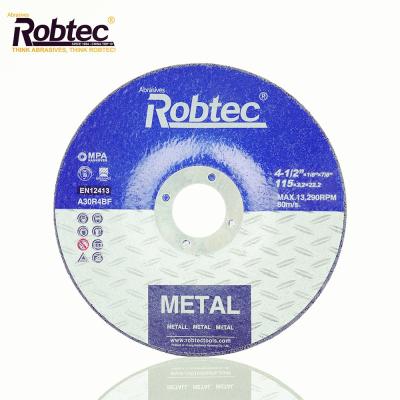 China Metal and Stainless Steel ROBTEC 4.5 Inch 115x3.0x22.2mm Metal Grinding Wheels for sale