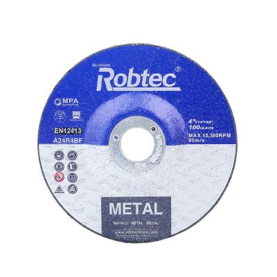 China Robtec 4 Inch100*6.4*16 mm cutting grinding wheel, high quality resin grinding wheels for metal for sale