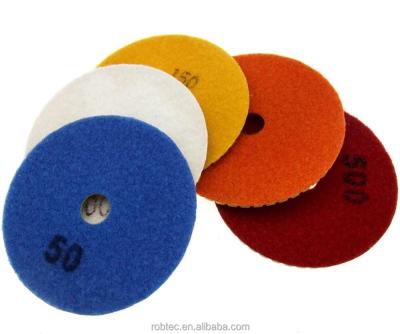 China high performance & Hot Sale ROBTEC Diamond Polishing Pad Wet Flexible Duribility Marble Wet For Grinding Machine for sale