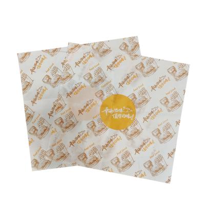 China Food Grade Greaseproof Wax Wax Wrapping Tissue Wrapping Tissue Custom Shawarma Sandwich Wrapping Paper Oil Proof Hamburger Printing Logo Paper for sale