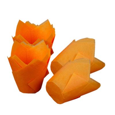 China Disposable Heat Resistant Tulip Muffin Cups Baking Paper Mold Wrapper for sale