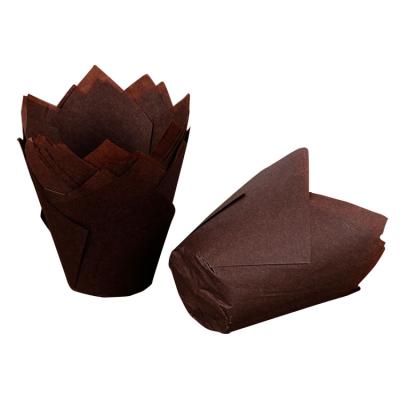 China Custom Disposable Wholesale Tulip Cupcake Wrappers Liners Pastry Cup Baking Parchment Paper for sale