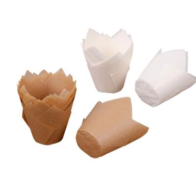 China Disposable Tulip Cupcake Liners Baking Greaseproof Muffin Cup For Baking for sale