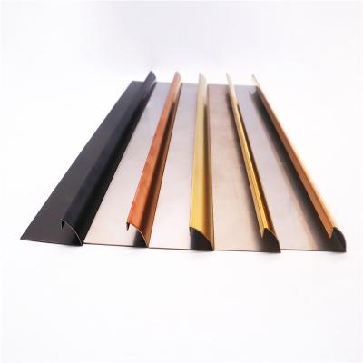 China Factory Price Modern Tile Accessories Tile Leveling System Stainless Steel Ceramic Tile 304 Corner Curved Edge Trim for sale