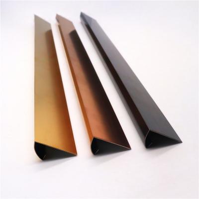 China Modern Fashion All Form Tile Accessories Edge Trimming Tile Silver Corner Stainless Steel Ceramic Metal Edge Panels For Flooring for sale