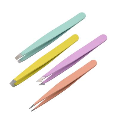 China Comfortable Wholesale Eyebrow Clip Handle Makeup Tweezers Private Label Private Label Eyebrow Tweezers for sale