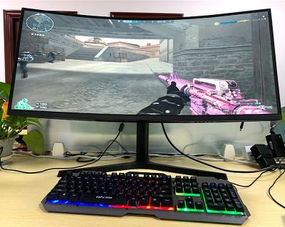 China OEM Curved PC Monitor 4K Gaming Curved 144Hz 1Ms Gaming Monitor With Adjustable Stand for sale