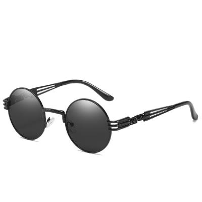 China Fashion Sunglasses Made In Spring Brand Metal Retro Punk Sunglasses Customized By China Round Leg Vapor for sale