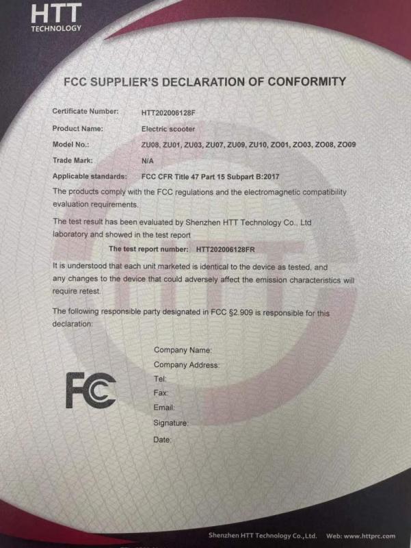 FCC - Shenzhen Zond Technology Co., Ltd.