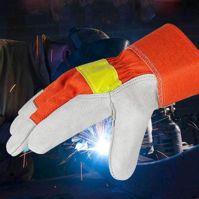 China High Temperature Resistance Outdoor Work Protection Safety Cowhide Gloves Gardening Wear Resistant Welding Protective Gloves for sale