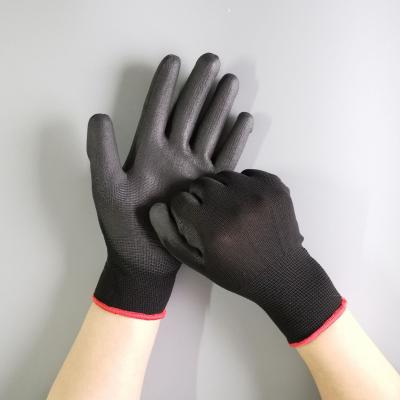 China Safe Wholesale Work Gloves Factory Black Antistatic Coating Electronic Dust Protected Finger Painted Gloves for sale