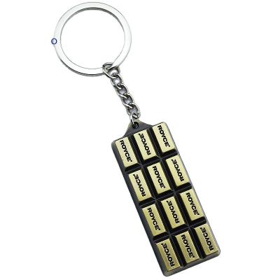 China Souvenir Gifts Promotion Chocolate Promotion Keychain Custom zinc alloy Retro key square 3D stereoscopic keychain business gift for sale