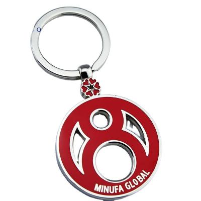 China Souvenir Gifts Promotion Zinc alloy enamel key chain customized solid color corporate LOGO metal key chain activities with gifts for sale