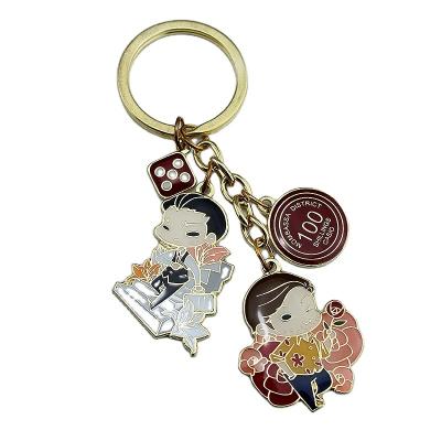 China Promotion Gift Keychain Metal paint drops glue key chain cartoon character key chain custom zinc alloy die-cast key chain gift for sale