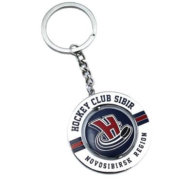 China Souvenir Gifts Promotion New design Metal rotating key chain Custom Hockey Club enamel key chain gift Zinc alloy craft gift for sale