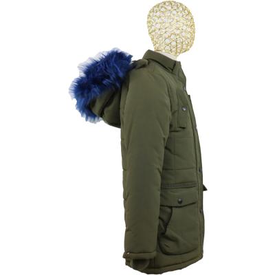 China QUICK DRY coat for kids with hood faux fur trim plus four snap button front pockets and stand-up collar for sale