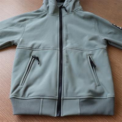 China QUICK DRY sporty jacket for kids hooded with long sleeves inner ribbed cuffs plus two zipper pockets for sale