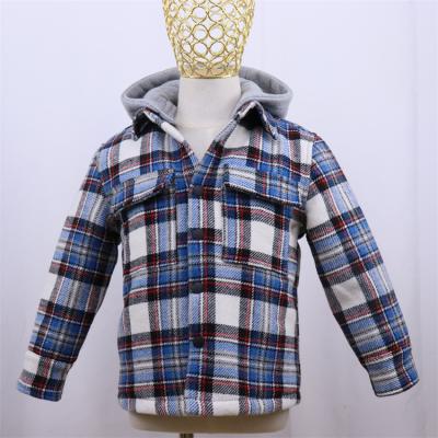 China Wholesale Tartan QUICK DRY Coat For Kids With Detachable Hood Two Patch Pockets With Button Fastener for sale