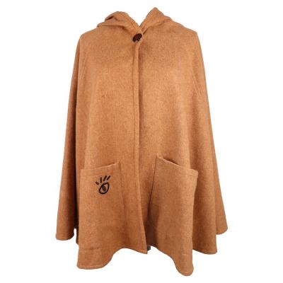 China Custom Free Sample Winter Phocho Cotton Coat Hoodie Hooded Cap Casual With Adjustable Pocket Buttons for sale