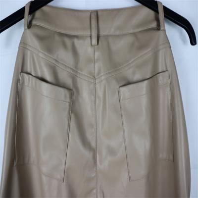 China Fashion QUICK DRY wholesale ladies plus size high waisted zipper black skinny lift butt PU leather pants for sale