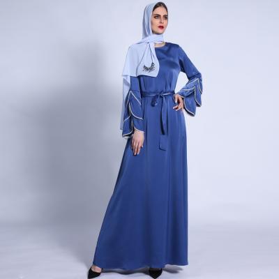 China Matt Abaya Dress Fish Tail Three Layers Sheath The Bright Beads A Style Long Abaya Dress DN2021111905 for sale