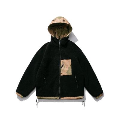 China Warm Zipper Sherpa Winter Men's Loose Fit Hood Jacket DN2020101005 for sale