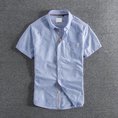 China Anti-pilling new fashion design stripe short-sleeved shirt men's shirt summer for sale