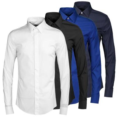 China Custom Made Anti-pilling OEM ODM New Design Cotton Dress Men White Long Sleeve Shirt Man Shirt for sale