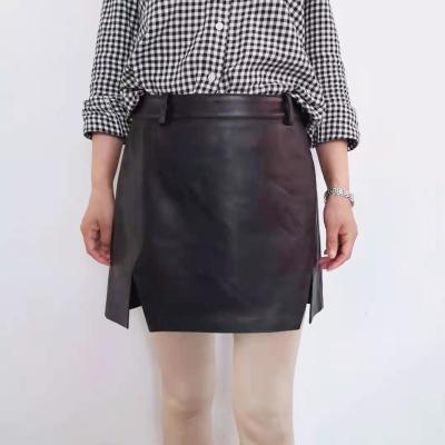 China Custom Women's Breathable Sheepskin OEM Boat Leather Skirt Within 5 Days for sale