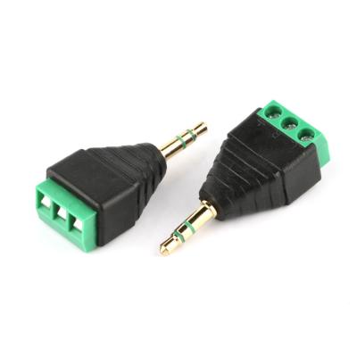 China male screw transmission 4poles 3.5MM jack TB audio adapter plug-and-play/damp-proof/fireproof/quick terminal connector for sale