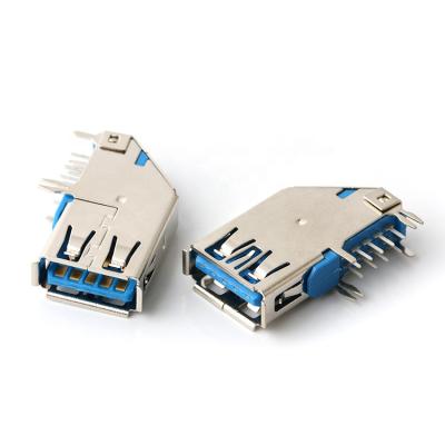 China 180 Degree Usb Female Connector Type Side A Type 3.0 Jack Usb A Female Connector AF-180-S-3.0 for sale