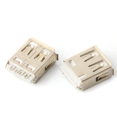 China White Rubber Core Solder Wire Telephone Usb Female Connector 180 Degree Usb Connector AF-180-WW-B for sale