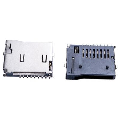 China PCB Double Springs Horizontal Type Push TF Card 9 Pin Connector for sale