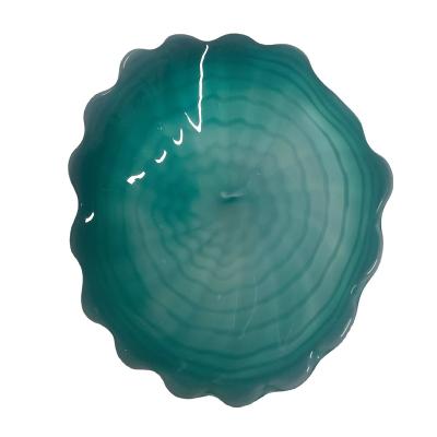 China Glass Wall Art Plates Hanging Wall Art Flower Plate Modern Hand Blown Murano Glass Wall Art for sale