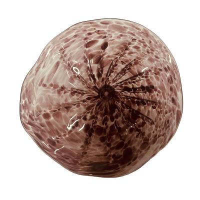 China Modern Hand Blown Art Flower Plate Modern Large Round Murano Glass Plates for sale