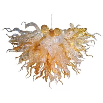 China 100% Handmade Blown Glass Modern Living Room Art Deco Chandelier Lamp Pendants For Dining Room for sale