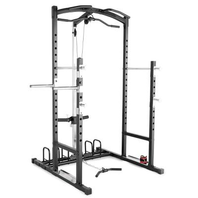 China Modern durable half power rack with lat pull attachment and dip bar for sale