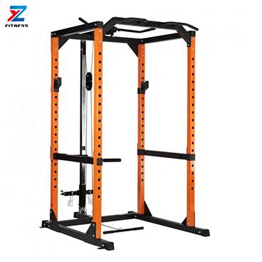 China Indoor Fitness Equipment Power Rack with Lat Pull Attachment and Dip Handle for sale