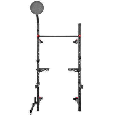 China Universal Wall Mounted Folding Half Stand Gym Equipment Power Squat Rack With Ball Target for sale