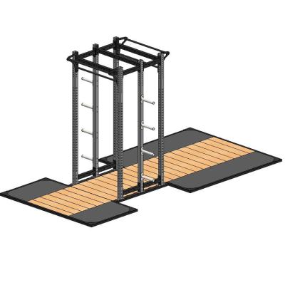 China Universal Heavy Duty Weight Lifting Power Squat Rack With 2.4+1.2 Platform for sale