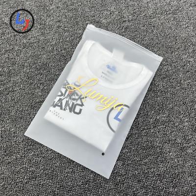 China Custom Recyclable With Logo Frosted Plastic Packaging Zipper Bags T-shirt Swimwear Zipper Bags for sale