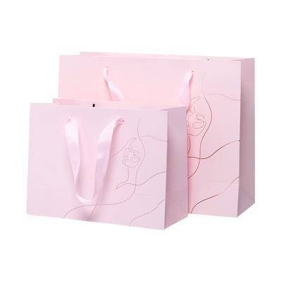 China Factory Direct Selling Recyclable High Quality Cheap Flat Rose Gift Paper Bag With Logo Printed for sale