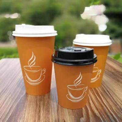 China Recyclable Hot Selling Customized Paper Cup With Logo Food Grade Disposable Kraft Paper Cup Wholesale Printing Hot Coffee for sale