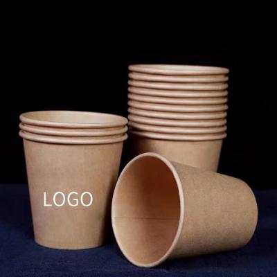 China Wholesale Customized Recyclable Packaging Disposable Brown Paper Cup Single Wall Recyclable Coffee Cup With Cover for sale