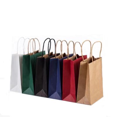 China Recyclable Custom Exquisite Shopping Kraft Paper Bag Printed Custom Paper Gift Bag With Logo for sale