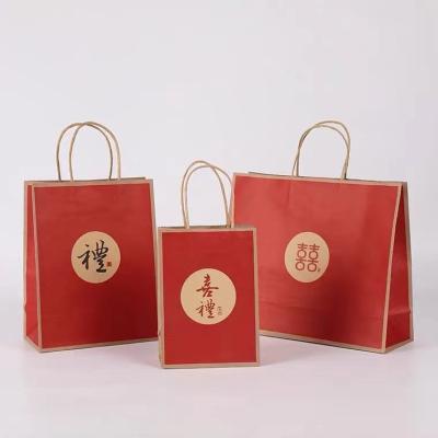 China Recyclable Recyclable Kraft Paper Bag With Your Own Logo Custom Clothing Paper Suitcase With Handle for sale