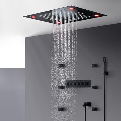 Chine Without Slide Bar Bathroom Accessories 304 Shower Diverter Faucets SUS 6 Ways Shower Diverter Faucets Rainfall Shower Head Set Ceiling LED Shower Panel à vendre