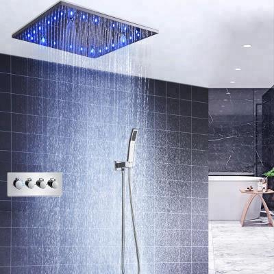 Κίνα Ceilingless S.M. LED Sliding Bar Shower Set 20 Inch Mist Rain Bathroom Shower Head Multiple Functions Thermostatic Shower Diverter προς πώληση