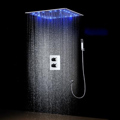 Κίνα Diverless Modern Bathroom Rain SPA Shower Head Set Led Mixer Tap Bath Embedded Ceiling Thermostatic Valve Shower System προς πώληση