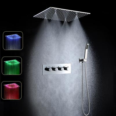 China Without Sliding Bar Smart Bathroom Led ShowerHead Rain Concealed Mixer Set Stainless Steel Ceiling Mounted Showers Panel For Bath Faucet Accessories for sale